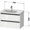 Duravit ketho meuble à 2 vasques avec 2 tiroirs pour vasque à gauche 78.4x45.5x54.9cm avec poignées blanc anthracite mat SW772904