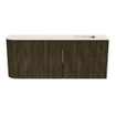 Mondiaz JOYA-DLUX Meuble de toilette 101.6cm - arrondi gauche couleur Shadow - Vasque FAYE position Droite Sans trou de robinet couleur Meli SW1424919