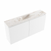 MONDIAZ TURE-DLUX Meuble de toilettes 100cm Talc. EDEN lavabo Frappe position milieu. Avec 1 trou de robinet. SW1102598