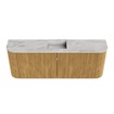 Mondiaz JOYA-DLUX 113.2cm toiletmeubel - ronding links en rechts kleur Oak - Wastafel FAYE positie Midden Zonder kraangat kleur Glace. SW1422000
