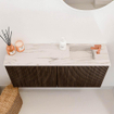 Mondiaz JOYA-DLUX 90cm meuble de toilette - couleur Walnut - Vasque FAYE position Droite 1 trou de robinet couleur Nata. SW1424484