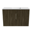 Mondiaz JOYA 60cm toiletmeubel - kleur Shadow - Wastafel FAYE positie Midden Zonder kraangat kleur Talc. SW1421390