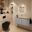 MONDIAZ TURE-DLUX Meuble toilette - 100cm - Plata - EDEN - vasque Frappe - position centrale - sans trou de robinet SW1102924