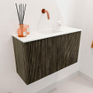 Mondiaz JOYA 70cm meuble de toilette - couleur Shadow - Vasque FAYE position Milieu Sans trou de robinet couleur Talc SW1421424
