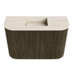 Mondiaz JOYA-DLUX Meuble de toilette 63,2cm - arrondi gauche et droite couleur Shadow - Vasque FAYE position Milieu Sans trou de robinet couleur Meli SW1424925