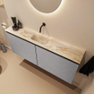 MONDIAZ TURE-DLUX Meuble toilette - 120cm - Plata - EDEN - vasque Frappe - position centrale - sans trou de robinet SW1102949