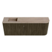 Mondiaz JOYA-DLUX Meuble de salle de bains 111.6cm - arrondi droit couleur Shadow - Vasque FAYE position Gauche Sans trou de robinet couleur Saba. SW1426258