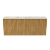 Mondiaz JOYA-DLUX 100cm toiletmeubel - kleur Oak - Wastafel FAYE positie Links Zonder kraangat kleur Frappe. SW1421888