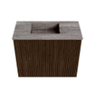Mondiaz JOYA-DLUX 50cm toiletmeubel - kleur Walnut - Wastafel FAYE positie Links Zonder kraangat kleur Oza. SW1424553