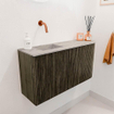 Mondiaz JOYA-DLUX Meuble de salle de bains 81.6cm - arrondi droit couleur Shadow - Vasque FAYE position Gauche Sans trou de robinet couleur Glace SW1422770