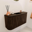 Mondiaz JOYA 83.2cm toiletmeubel - ronding links en rechts kleur Walnut - Wastafel FAYE positie Midden 1 kraangat kleur Urban. SW1421364