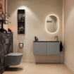 MONDIAZ TURE-DLUX Meuble toilette - 100cm - Smoke - EDEN - vasque Lava - position droite - 1 trou de robinet SW1104109