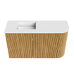 Mondiaz JOYA 71.6cm toiletmeubel - ronding rechts kleur Oak - Wastafel FAYE positie Links Zonder kraangat kleur Talc. SW1421150