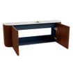 Mondiaz JOYA-DLUX 113.2cm toiletmeubel - ronding links en rechts kleur Ruby - Wastafel FAYE positie Midden Zonder kraangat kleur Ostra. SW1423842