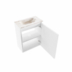 MONDIAZ TURE-DLUX Meuble toilette - 40cm - Talc - EDEN - vasque Frappe - position centrale - sans trou de robinet SW1102581