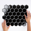 La Mosaic Factory Barcelona carreau mosaïque - 28,2x32,1cm - carrelage mural - Hexagone - Porcelaine Noir Brillant SW66207