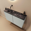 MONDIAZ TURE-DLUX Meuble toilette - 80cm - Greey - EDEN - vasque Lava - position gauche - sans trou de robinet SW1103826
