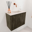 Mondiaz JOYA-DLUX 50cm toiletmeubel - kleur Shadow - Wastafel FAYE positie Rechts Zonder kraangat kleur Meli. SW1424864