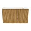 Mondiaz JOYA-DLUX 71.6cm toiletmeubel - ronding links kleur Oak - Wastafel FAYE positie Rechts 1 kraangat kleur Meli. SW1423956
