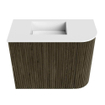 Mondiaz JOYA Meuble de toilette 51,6cm - arrondi droit couleur Shadow - Vasque FAYE position Gauche 1 trou de robinet couleur Talc SW1421425