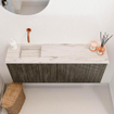 Mondiaz JOYA-DLUX 100cm toiletmeubel - kleur Shadow - Wastafel FAYE positie Links Zonder kraangat kleur Nata. SW1424972
