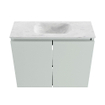 MONDIAZ TURE-DLUX Meuble toilette - 60cm - Greey - EDEN - vasque Opalo - position centrale - 1 trou de robinet SW1104332