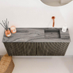 Mondiaz JOYA-DLUX 90cm toiletmeubel - kleur Shadow - Wastafel FAYE positie Rechts Zonder kraangat kleur Sombra. SW1425199