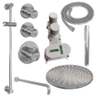 BRAUER Chrome Edition Regendoucheset inbouw - hoofddouche 30cm - Wandarm 40cm - glijstang - inclusief inbouwdeel - gladde knoppen - handdouche Staaf 1 stand - chroom SW486497