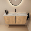 MONDIAZ TURE-DLUX 100cm meuble WC Washed Oak. EDEN vasque Opalo position milieu. Sans trou de robinet. SW1105219