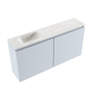 MONDIAZ TURE-DLUX 100cm meuble WC Clay. EDEN vasque Ostra position gauche. Sans trou de robinet. SW1104767