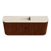 Mondiaz JOYA-DLUX 103.2cm toiletmeubel - ronding links en rechts kleur Ruby - Wastafel FAYE positie Midden Zonder kraangat kleur Meli. SW1425404