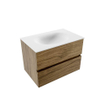 MONDIAZ VICA Ensemble meuble de salle de bains - 70x50cm - 2 tiroirs - Chai - lavabo MOON central - 1 trou de robinet - Talc SW1223461