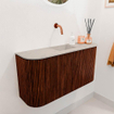 Mondiaz JOYA-DLUX 83.2cm toiletmeubel - ronding links en rechts kleur Ruby - Wastafel FAYE positie Midden Zonder kraangat kleur Opalo. SW1423735