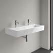 Villeroy & Boch memento 2.0 Lavabo face inférieure meulée 100x13.5x9.5cm 2 trous de robinet Ceramic+ Blanc Alpin SW358449