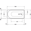 Duravit D-Neo baignoire 150x75x48.5cm 125litres Blanc Brillant SW640377
