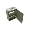 MONDIAZ TURE-DLUX Meuble toilette - 40cm - Army - EDEN - vasque Glace - position droite - 1 trou de robinet SW1103138