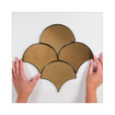 Terravito Cavoa wandtegel - 13.4x15cm - 7mm - Visschub - Goud glans SW647618