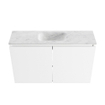 MONDIAZ TURE-DLUX Meuble toilette - 80cm - Talc - EDEN - vasque Opalo - position centrale - 1 trou de robinet SW1104156