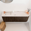 Mondiaz JOYA-DLUX 101.6cm toiletmeubel - ronding rechts kleur Walnut - Wastafel FAYE positie Links 1 kraangat kleur Nata. SW1424520