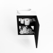 Mondiaz Fowy Meuble de toilette - 40x50x23cm - urban mat - 1 trou de robinet - lavabo à gauche - 1 porte - solid surface - plan MDF - lavabo : Blanc / Noir SW760831