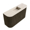 Mondiaz JOYA-DLUX 73.2cm toiletmeubel - ronding links en rechts kleur Shadow - Wastafel FAYE positie Midden Zonder kraangat kleur Meli. SW1424934