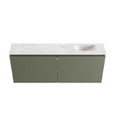 MONDIAZ TURE-DLUX Meuble de toilettes 120 cm Army. Lavabo EDEN Ostra position droite. Sans trou de robinet. SW1104724