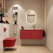 MONDIAZ TURE-DLUX Meuble toilette - 120cm - Fire - EDEN - vasque Glace - position centrale - 1 trou de robinet SW1103266