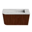 Mondiaz JOYA-DLUX Meuble de toilette 71,6cm - arrondi gauche couleur Ruby - Vasque FAYE position Droite Sans trou de robinet couleur Opalo. SW1423727