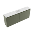 MONDIAZ TURE-DLUX meuble de toilettes 120 cm Army. Lavabo EDEN Opalo position milieu. Sans trou de robinet. SW1104188