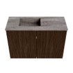 Mondiaz JOYA-DLUX 60cm toiletmeubel - kleur Walnut - Wastafel FAYE positie Links Zonder kraangat kleur Oza. SW1424563