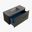 Mondiaz CIRO-DLUX Badkamermeubelset - 110x45x50cm - Solid surface wastafel Oza - 1 wasbak Midden - zonder kraangaten - 2 lades - Shadow SW1532648