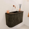 Mondiaz JOYA 63.2cm meuble de salle de bains WC - arrondis gauche et droite couleur Shadow - Vasque FAYE position Milieu Sans trou de robinet couleur Urban SW1421519