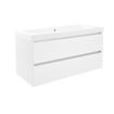 Wiesbaden Vision lavabo simple avec 1 trou de robinet 100x46x5,5 cm en marbre synthétique brillant blanc SW95821