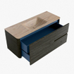 Mondiaz CIRO-DLUX Meuble de salle de bains - 120x45x50cm - Plan-vasque Solid surface Saba - 1 vasque au milieu - sans trous de robinet - 2 tiroirs - Shadow SW1532701